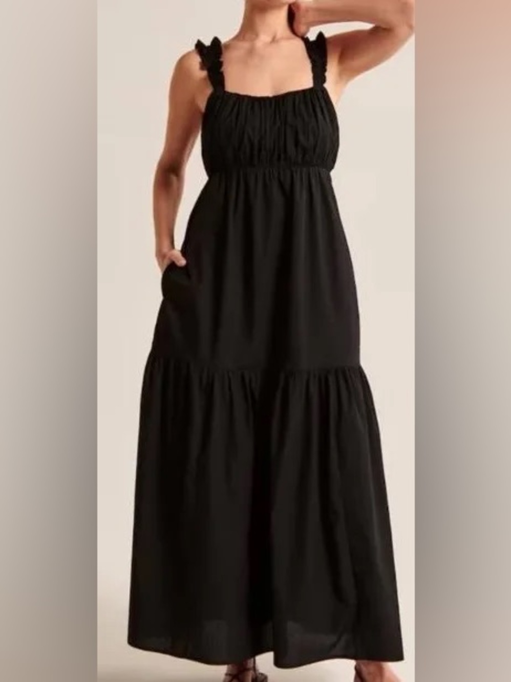 Abercrombie Bow Back Poplin Maxi Dress